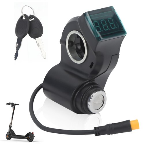 Frdhee Electric Scooter Handlebar Switch Lock, 3 Pin Digital Battery Power Display Switch Lock with Keys Handlebar Control Lock for Kugoo G2 Pro Replacement