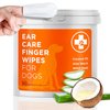 ARCA PET - Dog Ear Cleaner Wipes - Cleanser for Dogs - Ear Itching, Dissolves Wax, Dirt & Odor with Coconut Oil & Aloe Vera (50 Finger Wipes)