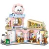 MEIEST Mini City Shop Street View Building Blocks Model Set,Simulation Panda Architecture Collection Particle Construction Building Bricks Toy,Home Decor (Flower Shop)