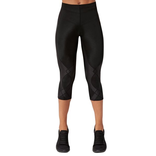 CW-X womens Cw-x Women's Stabilyx Joint Support 3/4 Capri Compression running tights, Black, Medium US