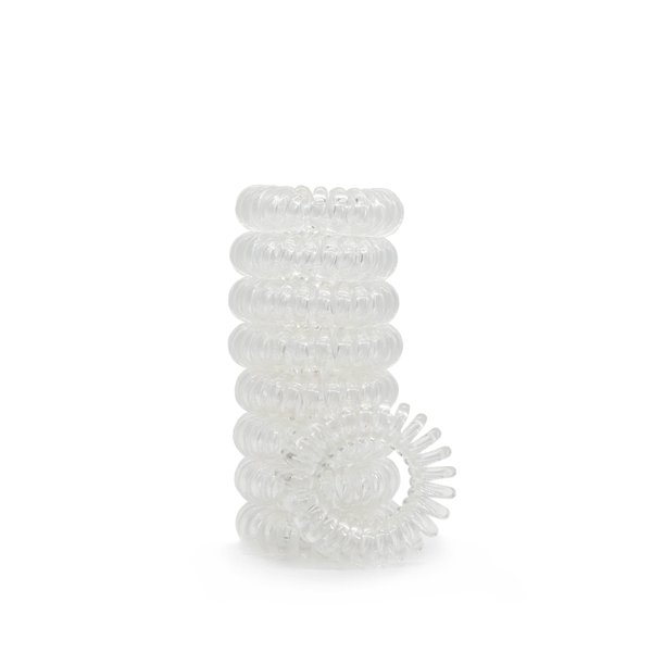 Chaosss Co. 9pcs Spiral Hair Ties, Hair Coils, Coil Hair Ties, Phone Cord Hair Ties, Clear