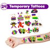 48 Mardi Gras 24PCS Mardi Gras Temporary Tattoos Sticker 24PCS Slap Bracelets Perfect for Themed Birthday Party Favors Baby Showers or Classroom Rewards Ideal Decor and Gifts for Girls and Boys