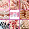 6400pcs Nail Art Rhinestones Nail Crystal Gems Nail Diamonds, Gold Silver Nail Art Studs Colorful Nail Sequins & Rhinestones for Nails Kit with Tweezers and Wax Pen for Nail Art Supplies Accessories