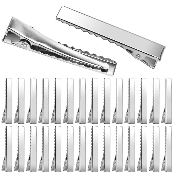 Alligator Hair Clips, 210 PCS Alligator Clips for Hair Bows, Single Prong Gator Silver Metal Hair Clips, Flat Hair Bow Clips Making Bulk DIY Supplies for Crafts Accessory (1.8 Inch & 2.2 Inch) Aisuly