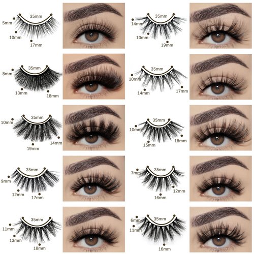 FARRED Wholesale Faux Mink Lashes Bulk 50 Boxes 10 Styles Eyelashes Volume Lashes 10 Portable Individual Boxes 10-20mm Mixed Natural Look Lash 3D False Eyelashes