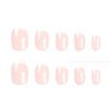 Foccna French Press on Nails Short White Fake Nails Square Acrylic False Nails,Daily Artificial Nails for Women and Girls- 24 pcs