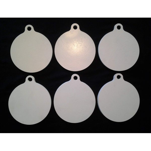 Magnum Target - Pistol ONLY 8 Inch Diameter Eared Hanger/Gong Targets - 6pc Action 3/8" Mild Steel NRA Plates
