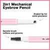 AMY'S DIARY 3pcs Eyebrow Pencil Retractable Definer, Dark Gray, Dual-Sided Brow Brush, Fine Tip, Shapes, Defines, Fills Brow Makeup Flapiz Para Cejasills (Dark Gray)