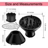 Universal Hair Diffuser Adaptable Hair Dryer Attachment for Blow Dryer Nozzles from 1.7 to 2.2 inch Diameter (Black)