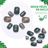 Zehope St Patrick's Day Short Fake Nails Green Press on Nails Four Leaf Clover False Nails Beer Full Cover Nails for Women and Girls 24PCS (Glossy)