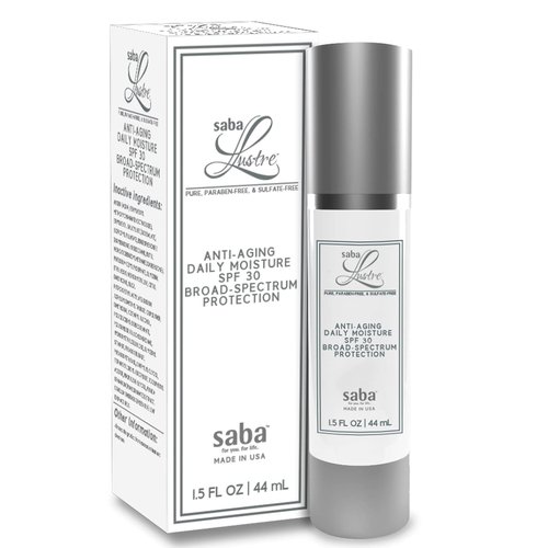 Saba Lustre™ Environmental Shield Essential-Day Moisture SPF 30 - Vitamin C, Moisturizer for Face with SPF -Antioxidants with White Tea and Pomegranate, providing broad-spectrum UVA/UVB sun protection- Face Moisturizer Protects and Brightens -1.5 FL OZ.