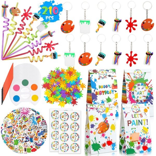 Aijoso Art Canvas Paint Party Favors, Tie Dye Party Supplies for Kids Birthday Party Decorations