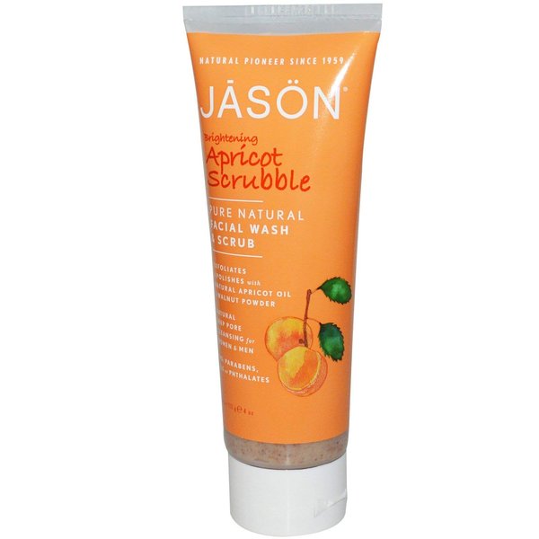 JASON Apricot Scrubble Facial Wash and Scrub, 4-Ounce Tubes (Pack of 4)