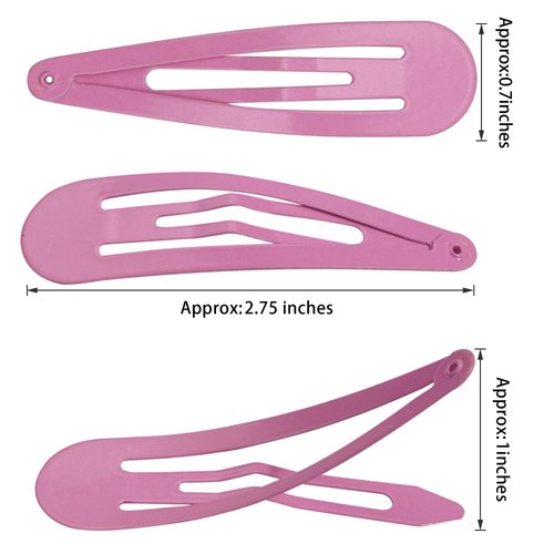 BBGifts Clips for Hair, 40 Pcs 2.75 Inch Metal Barrettes Snap Hair Clips for Girls Kids Teens Women, Cute Candy Color Hair Pins for Birthday Party Gift