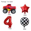 6PCS Monster Truck Foil Balloons for Kids 4th Birthday Baby Shower Car Theme Party Decorations (Monster Truck 4th Birthday)