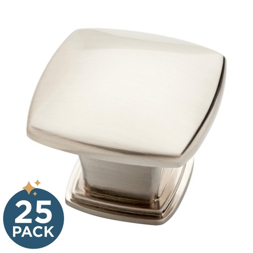 Franklin Brass Soft Square (10-Pack) Cabinet Knobs Satin Nickel Drawer Knobs Kitchen Cabinet Knobs for Dresser Drawers Pulls and Knobs 1-1/5" Closet Door Knobs Drawer Knob P35596K-SN-B