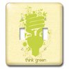 3dRose Dooni Designs Floral and Nature Designs - Think Green Earth Day Conserve Energy Eco-Friendly Light Bulb Design - double toggle switch (lsp_104538_2)