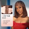 Lady Hanne Braided Bob Wigs for Black Women Short Box Braid Wig with Bangs Afro Braid Synthetic Ombre Brown African American Women Wig