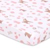 The Peanutshell Mini Crib Sheets Set for Girls, Pack & Play, Playard, Playpen, Mini Crib, 3 Pack, Pink Woodland Floral