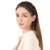 BOBIYA Wide Chunky Plaited Braided Headband Hair Band Synthetic Braid Hairpieces with Teeth Piano Two Tone Colors Accessories for Women Girl (W-Claybank)