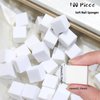 100 Pcs Soft Nail Sponges with 4 Claws Metal Grabber, Wsimily White Mini Nail Sponges for Ombre Metal Grabber Pen Nail Brush Nail Supplies Manicure Nail Art Tools Nail Accessories