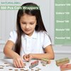 NATURALABEL 500 Assorted Flat Coin Wrappers, 100 Each of Quarters, Dollars, Dimes, Nickels, Pennies, Coin Striped Kraft Packing