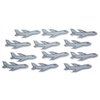 Novel Merk Airplane Small Gray Plane Refrigerator Magnets Set for Party Favors & Carnival Prizes Miniature Design (12 Pieces)