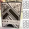 1Pc Silver Cutting Dies for Card Making Rectangle Triangle Background Metal Die Cuts Hollow Frame Embossing Template for DIY Scrapbooking Craft Album Decor Die-Cuts,Scrapbooking Die-Cuts,Scrapbooking