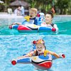 Baby Pool Float Inflatable Airplane Pool Float Boat with Handle & Squirt Gun, Baby Swim Float Swimming Pool Float Kids Toddler Pool Floaties Infant Pool Float Toys for 1-4 Years Old