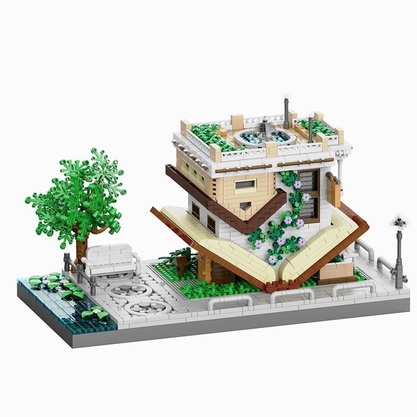 BDYDT Architecture Inverted Bookstore Micro Building Blocks Set（2100+PCS） - Architectural Model Toys Gifts for Kid and Adult