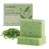 PALFICAB Green Tea Bar Soap for Face and Body, Made with Olive Oil, Shea Butter and Green Tea Leaves, Moisturizing and Exfoliating Skincare Natural Soap Bar for Men & Women - 2 Bars, 3.5 oz Each