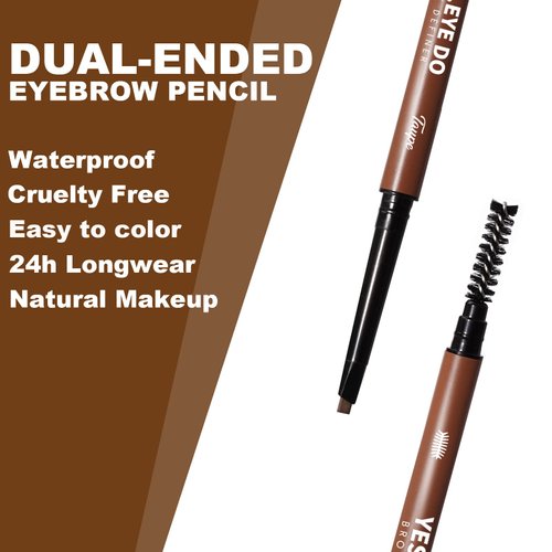 YES.EYE DO Eyebrow Makeup Kit for Beginners, Clear Eyebrow Setting gel Stronghold and Ultra Precise Eyebrow Pen with Spoolie Brush for Brows Defining Filling Shaping, Waterproof, Longlasting, Taupe