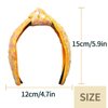 Sequin Knotted Headband for Women Sparkly Headband for Women Yellow Hair Hoop Cute Top Knot Headwear Wide Hair Bands Elastic Hairbands Back to School Party Supplies 1PCS