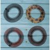 Sowaka 4 Pcs Circular Stretch Comb Plastic Black Brown Circle Spring Headband Flexible Hair Wrap Holder Hair Comb for Women Girls Outgoing Sports Hair Accessories (Round - Multi Color)