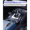 YANBORONSN USB A Male to Cigarette Lighter Female with Digital Display, 90 Degree USB A 5V to 12V Cigarette Lighter Socket Adapter Compatible with Dashboard,Radar (3.9FT)