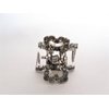 Small mini silver metal antique style crystal hair claw clip bridal clip