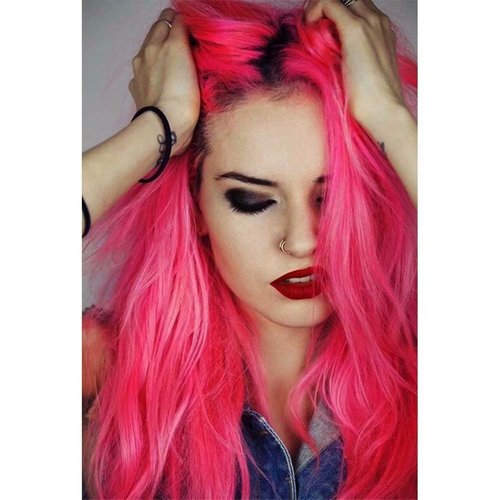 iLUU Clip in Pink Hair Extensions 24" 100g Long Curly Wavy Thick Synthetic Hair Pieces Pink Hairpiece Synthetic Hair Extension 5 Clips ins for Women Girl Cosplay 8C#