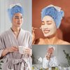 Tihebax 2Pcs Microfiber Hair Wrap Hair Drying Cap Hair Plopping Cap Towel Curly Hair Drying Towel Wrap for Women (Blue and Pink)