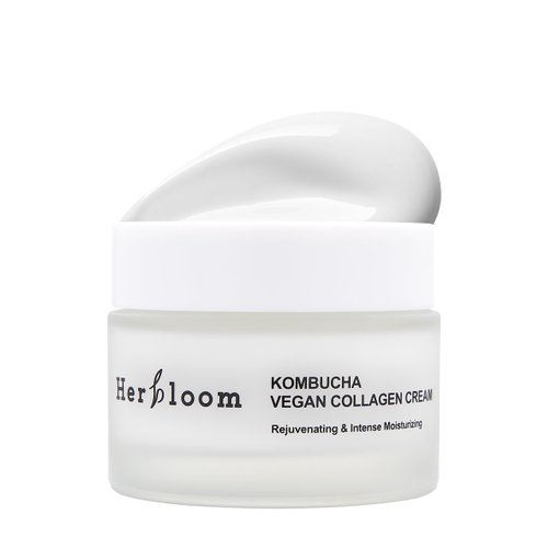 Herbloom Vegan Kombucha Collagen Cream - Korean Collagen Face Cream, Rejuvenating Ceramide Moisturizer, Organic, Vegan, Cruelty Free, Paraben Free - 1.69 fl. oz.