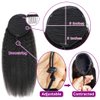 Drawstring Ponytail for Black Women Natural Hair 22Inch Kinky Straight Ponytail Wrap Drawstring Human Hair Extensions 1B Clip in Afro Yaki Hair Pieces 115g/set (22", Kinky Straight)