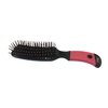 Banana Shape Hair Brush With 7 Rows Bristles In Cushion Base * PINK rubber grip handle and Ball tips