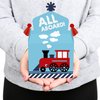 Big Dot of Happiness Railroad Party Crossing - Treat Box Party Favors - Steam Train Birthday Party or Baby Shower Goodie Gable Boxes - Set of 12