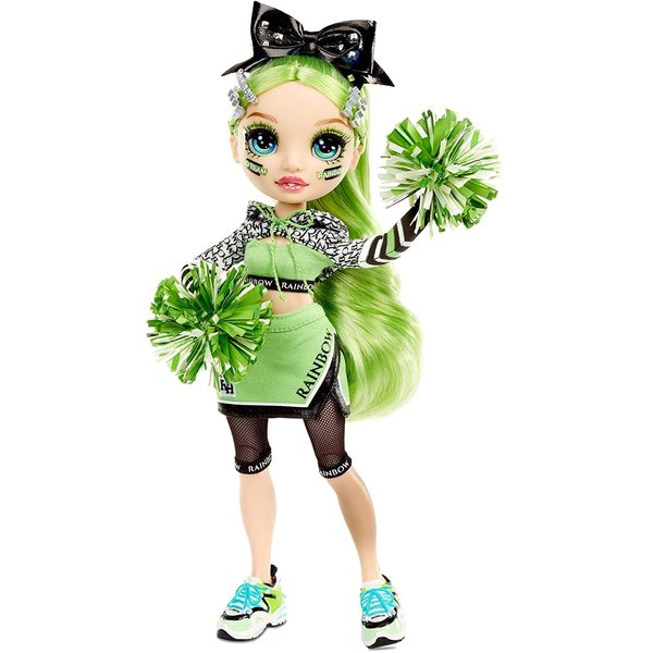 Rainbow High Cheer Jade Hunter – Green Cheerleader Fashion Doll with 2 Pom Poms and Doll Accessories, Great Gift for Kids 6-12 Years Old