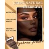 Eyebrow Powder Kit-2 Colors Soft Eye Brow Tinted Powder Palette, Waterproof & Long Lasting Natural Gray Brown Brow, Professional Eyebrow Contour Makeup Set for Women with Mirror Brow Brush & Razor-2#
