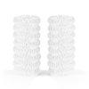 QIUTIMIY 16Pcs Spiral Hair Ties, (Clear White) Hair Elastic Coils for Women and Girls, Waterproof Phone Cord Hair Scrunchies Accessories Bands for Ponytails and Updos