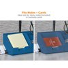 Bostitch Office Sticky Note Holder + Business Card Stand, Includes Pen Holders, Blue