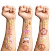 100 PCS Five Is A Vibe Temporary Tattoos Themed 5th Birthday Party Decorations Favors Supplies Décor Groovy Retro Boho Rainbow Hippie Tattoo Stickers Gifts For Game Boys Girls Classroom School Prizes