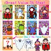 36PCS Halloween Stickers for Kids Make Your Own Stickers DIY Face Stickers Halloween Crafts for Kids Sticker Halloween Activities Class Game Halloween Treats Gifts Halloween Party Favors Supplies Toys