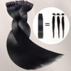 Menalue Human Hair Straight Bundles 14 16 18 Inch 16A Raw Vietnamese Virgin Human Hair Bundles Straight 3 Bundles Human Hair Full and Thick Natural Black Color Hair Extensions