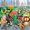 10pcs Jungle Safari Animal Balloons, Cute Jungle Theme Zoo Party Supplies Monkey Elephant Zebra Leopard Crocodile Giraffe Shaped for Birthday Party Decor (Number 1)